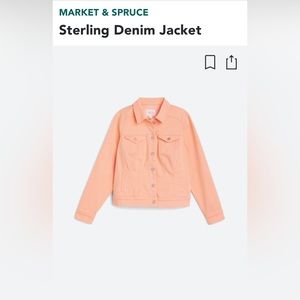Peach colored market and spruce jean jacket